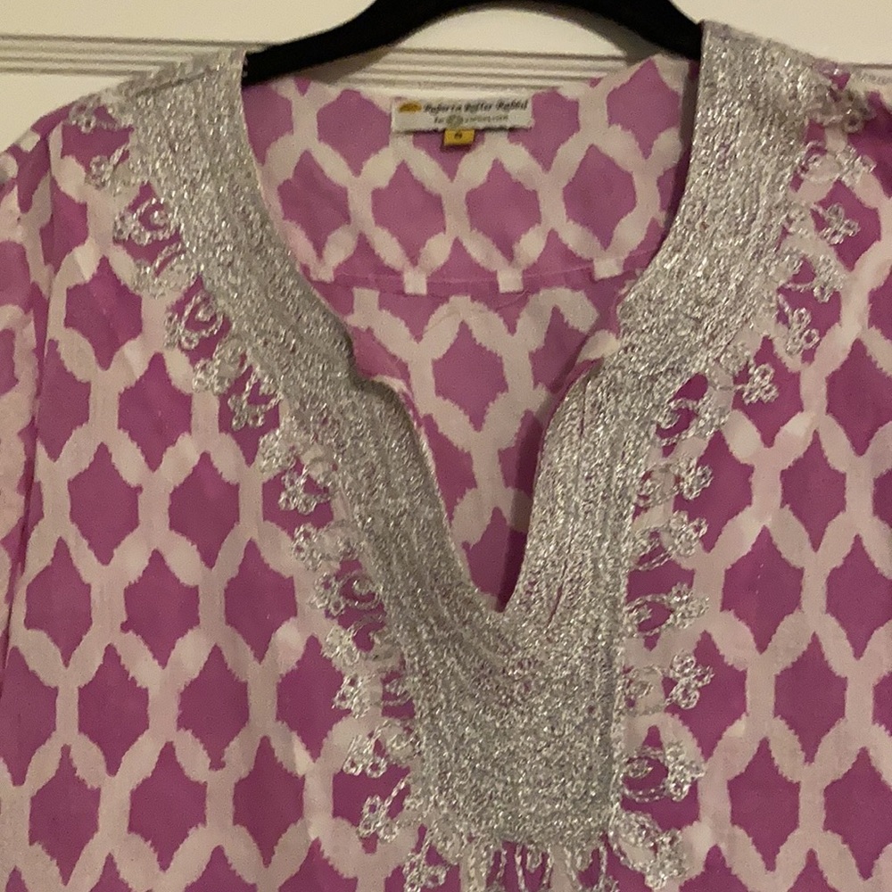 Roberta Roller Rabbit Tunic with Silver Embroidery - Picture 2 of 4